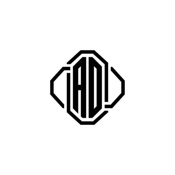 Ao简约现代复古风格设计的商标字母 豪华老式设计 复古线条圆形设计 — 图库矢量图片