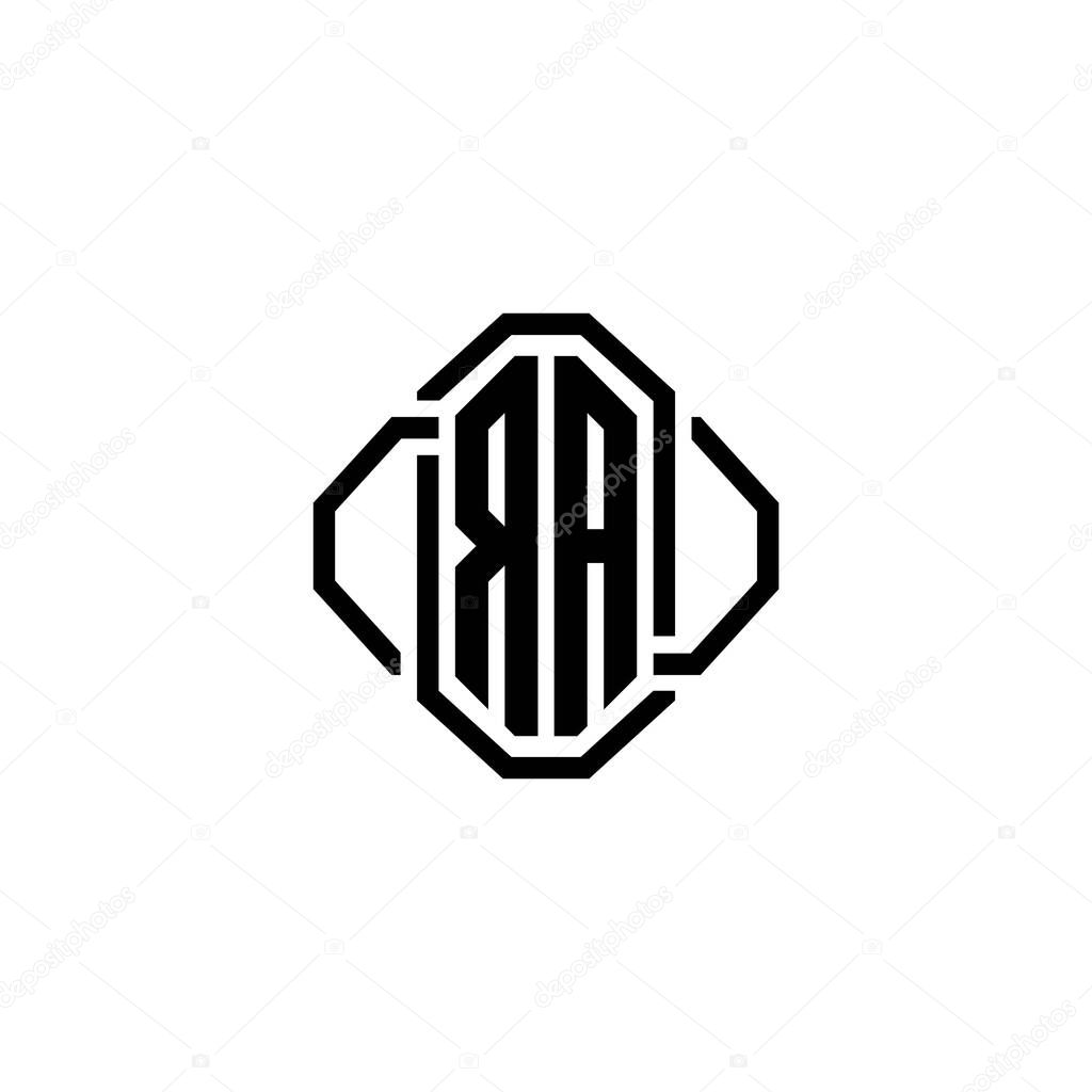 RA Monogram logo letter with Simple modern vintage retro style design. Luxury vintage design, retro line rounded design.