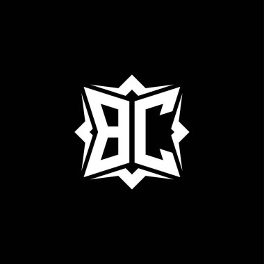 BC Monogram logo harfinin modern geometrik tasarımı. Geometrik şekil yuvarlanmış, daire dikdörtgeni ve üçgen şekil logosu dizaynı