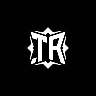 Modern geometrik stil tasarımlı TA Monogram logo harfi. Geometrik şekil yuvarlanmış, daire dikdörtgeni ve üçgen şekil logosu dizaynı