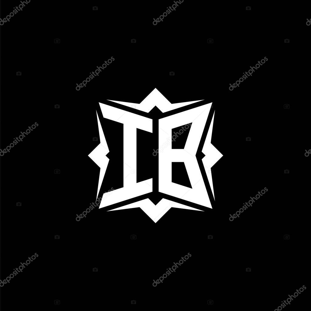 IB Monogram logo letter with modern geometric style design. Geometric shape rounded, circle rectangle and triangle shape logo design