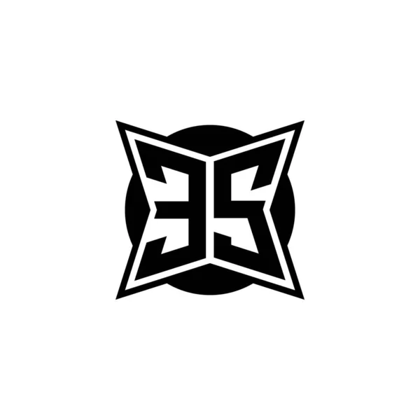 Carta Logo Monograma Con Diseño Estilo Geométrico Moderno Forma Geométrica — Vector de stock