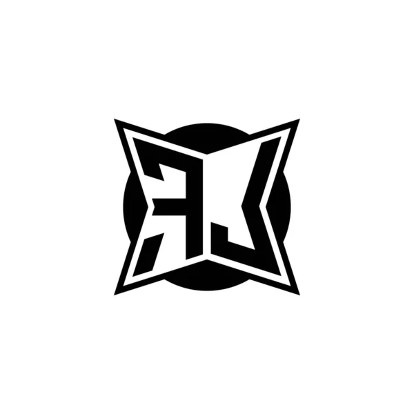 Modern Geometrik Stil Tasarımlı Monogram Logo Harfi Geometrik Şekil Yuvarlanmış — Stok Vektör