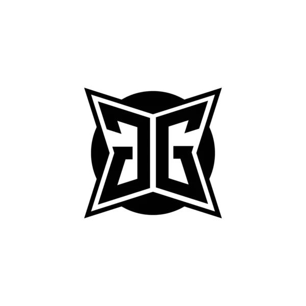 Logo Monogramu Nowoczesnym Geometrycznym Stylu Geometryczny Kształt Zaokrąglony Okrągły Prostokąt — Wektor stockowy