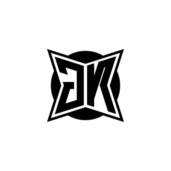 Logo Monogram Písmeno Moderním Designem Geometrického Stylu Geometrický Tvar Zaoblený — Stockový vektor