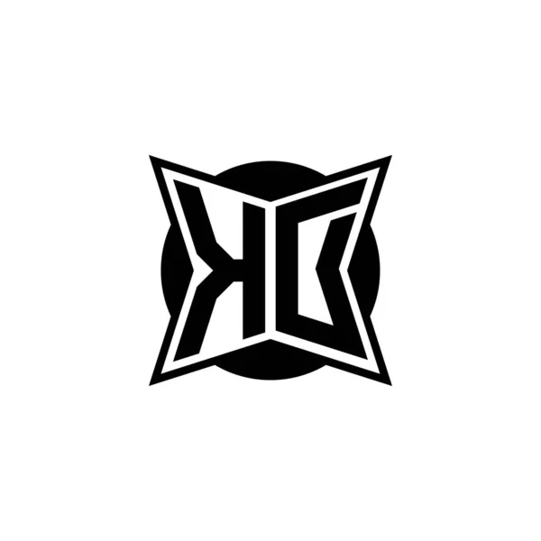 Monogram Logo Letter Met Modern Geometrisch Design Geometrische Vorm Afgerond — Stockvector