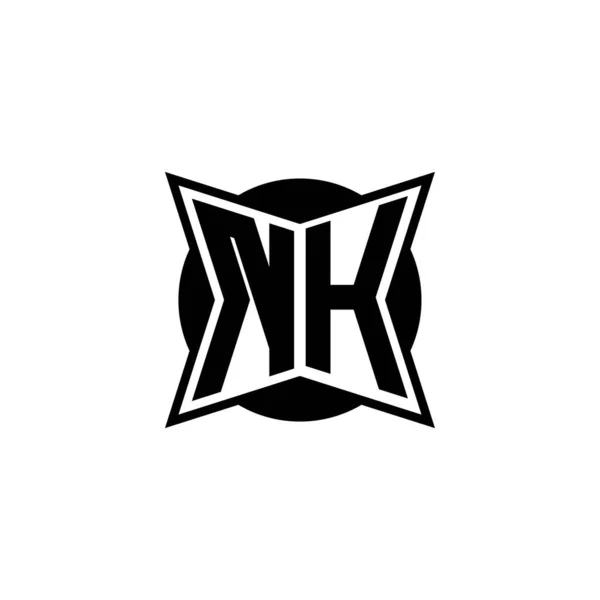 Monogram 로고는 기하학적 디자인의 편지이다 기하학적 삼각형 디자인 — 스톡 벡터