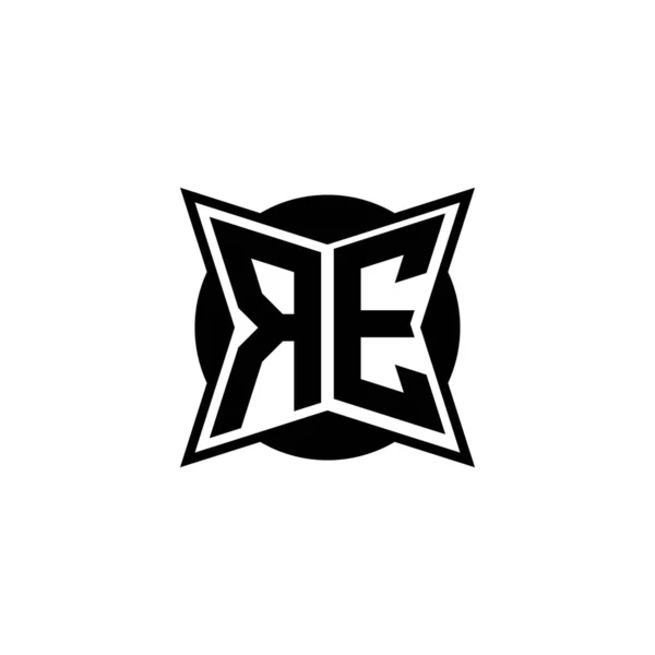 Monogram Logo Harfi Modern Geometrik Stil Tasarımı Geometrik Şekil Yuvarlanmış — Stok Vektör