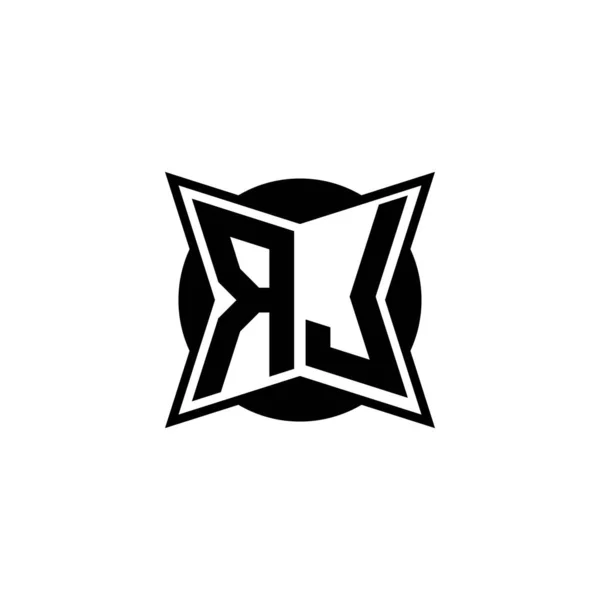 Logo Monogramu Nowoczesnym Geometrycznym Wzornictwie Geometryczny Kształt Zaokrąglony Okrągły Prostokąt — Wektor stockowy