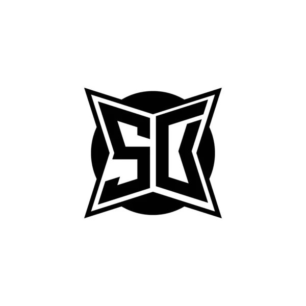 Logo Monogramu Nowoczesnym Geometrycznym Stylu Geometryczny Kształt Zaokrąglony Okrągły Prostokąt — Wektor stockowy