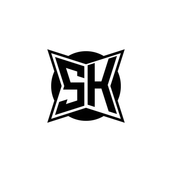 Monogram 로고와 현대적 기하학적 스타일의 디자인이 기하학적 삼각형 디자인 — 스톡 벡터