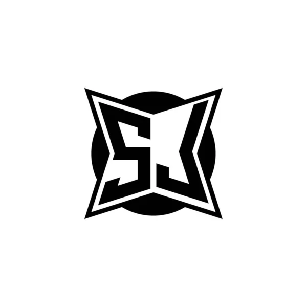 Monogramm Logo Buchstabe Mit Modernem Geometrischem Design Geometrische Form Abgerundet — Stockvektor
