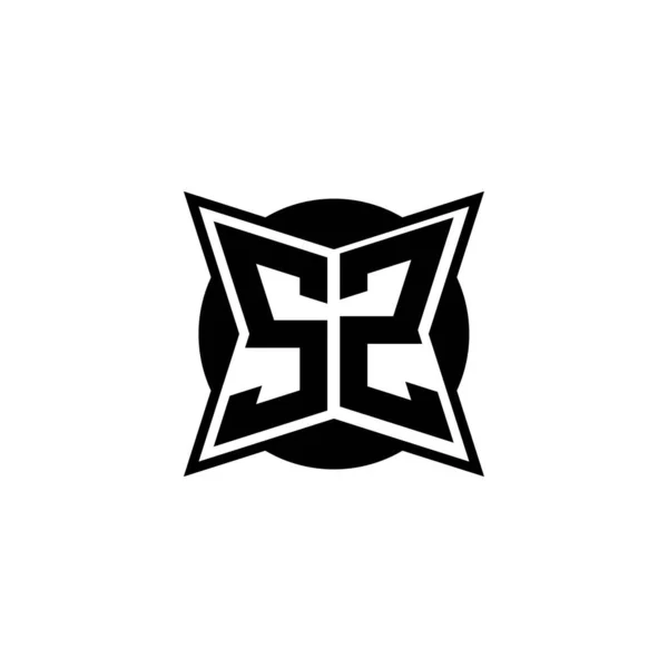 Modern Geometrik Stil Tasarımlı Monogram Logo Harfi Geometrik Şekil Yuvarlanmış — Stok Vektör