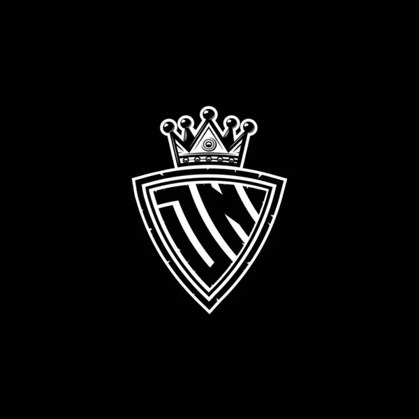 Лист Логотип Monogram Простим Дизайном Щитової Корони Розкішна Монограма Логотип — стоковий вектор