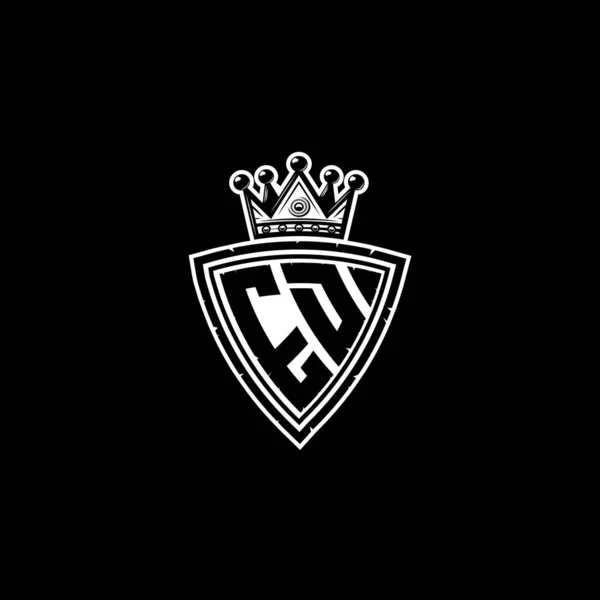 Dopis Logem Monogram Designem Stylu Simple Shield Crown Luxusní Monogram — Stockový vektor