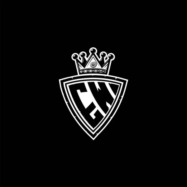 Логотип Літери Monogram Простим Дизайном Коронки Щита Розкішна Монограма Вінтажний — стоковий вектор