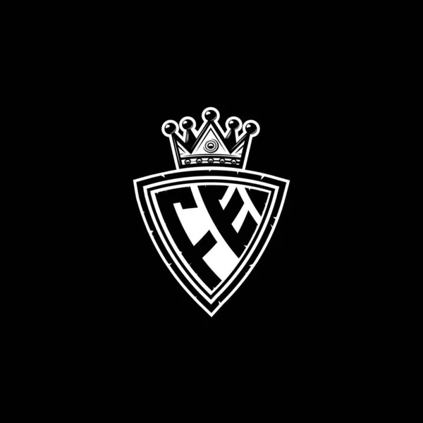 Логотип Літери Monogram Простим Дизайном Корони Щита Розкішна Монограма Вінтажний — стоковий вектор