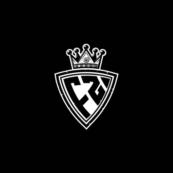 Monogram Logo Písmeno Jednoduchým Designem Stylu Štítové Koruny Luxusní Monogram — Stockový vektor