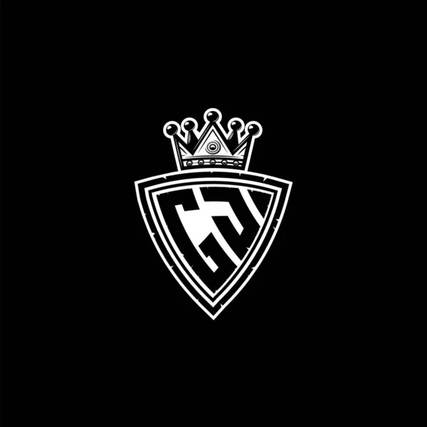 Monogram Логотип Простим Дизайном Щитової Корони Розкішна Монограма Логотип Vintage — стоковий вектор