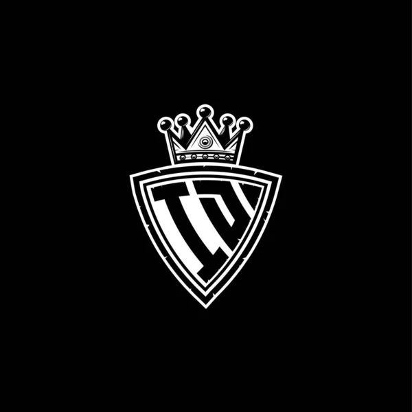 Монограма Логотипу Літери Простим Дизайном Щитової Корони Розкішна Монограма Вінтажний — стоковий вектор