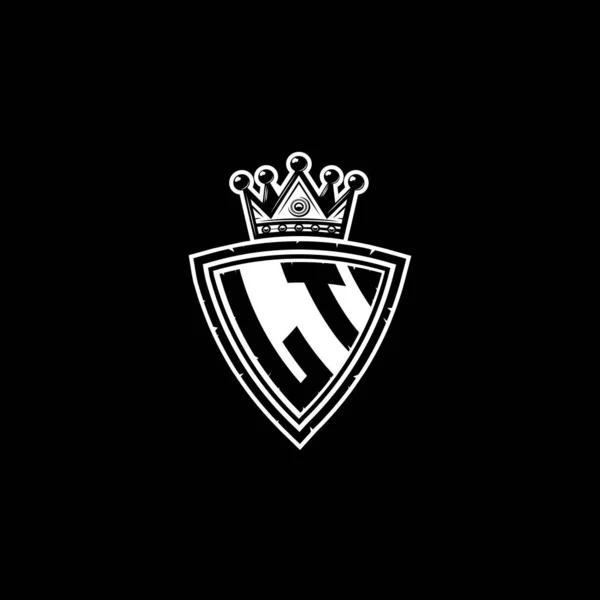Монограма Логотип Літери Простим Дизайном Щитової Корони Розкішна Монограма Вінтажний — стоковий вектор
