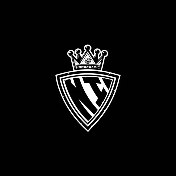 Логотип Літери Monogram Простим Дизайном Коронки Щита Розкішна Монограма Вінтажний — стоковий вектор
