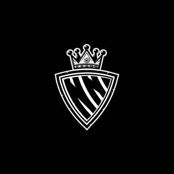 Monogram Logo Letter Simple Shield Crown Style Design Monograma Lujo — Archivo Imágenes Vectoriales