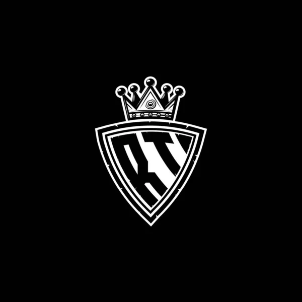 Monogram Logo Letter Simple Shield Crown Style Design Monograma Luxuoso —  Vetores de Stock