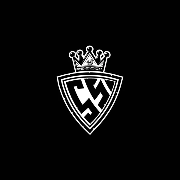 Monogram Logo Dopis Jednoduchým Designem Stylu Štítové Koruny Luxusní Monogram — Stockový vektor