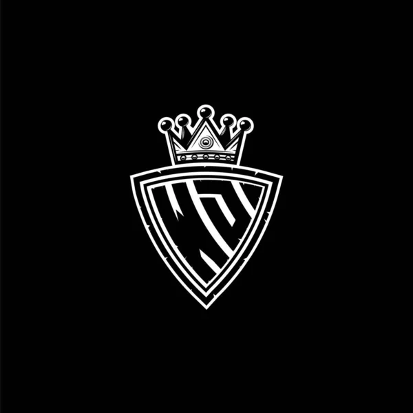 シンプルなシールドクラウンスタイルのデザインとWdモノグラムロゴの手紙 豪華なモノグラム ヴィンテージ高級ロゴ 翼のロゴモノグラム — ストックベクタ