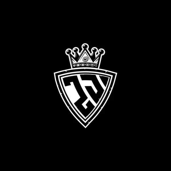 Логотип Monogram Простим Дизайном Щитової Корони Розкішна Монограма Логотип Vintage — стоковий вектор