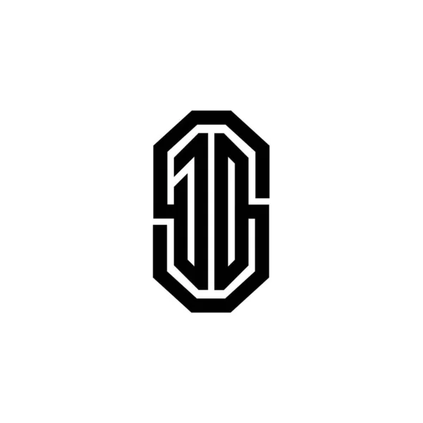 Monogram Logo Harfi Basit Modern Antika Tasarım Lüks Vintage Tasarım — Stok Vektör