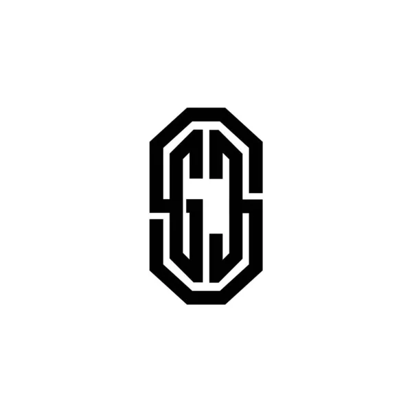 Monogram 로고와 모놀로그의 현대적 고전적 디자인이 빈티지 디자인 노선둥근 디자인 — 스톡 벡터