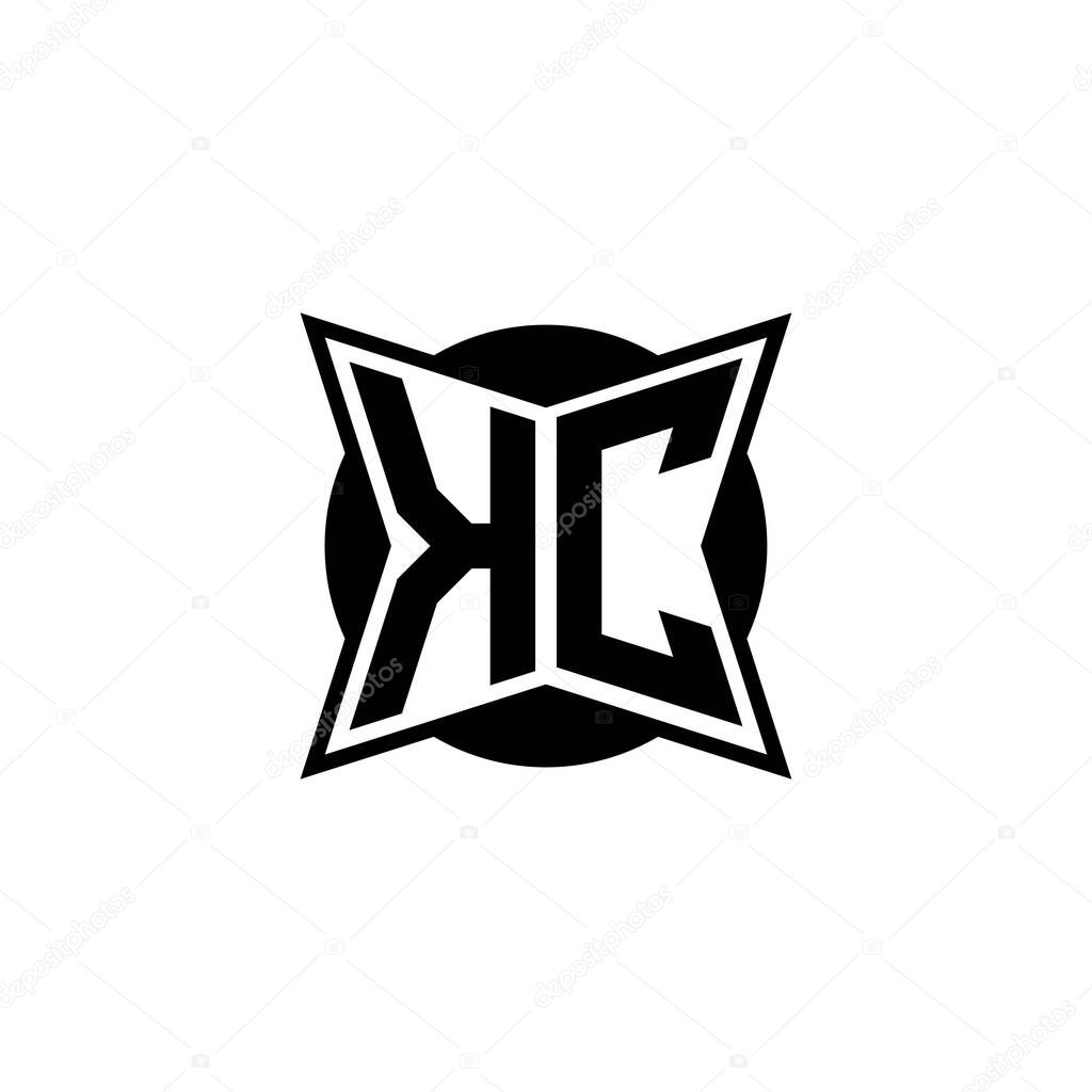 KC Monogram logo letter with modern geometric style design. Geometric shape rounded, circle rectangle and triangle shape logo design