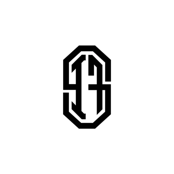 シンプルなモダンなヴィンテージレトロスタイルのデザインのIfモノグラムロゴの手紙 高級ヴィンテージデザイン レトロライン丸みを帯びたデザイン — ストックベクタ
