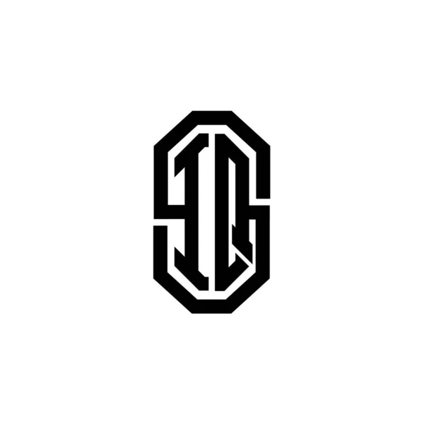 简单现代复古风格设计的Iq字母组合标识字母 豪华老式设计 复古线条圆形设计 — 图库矢量图片