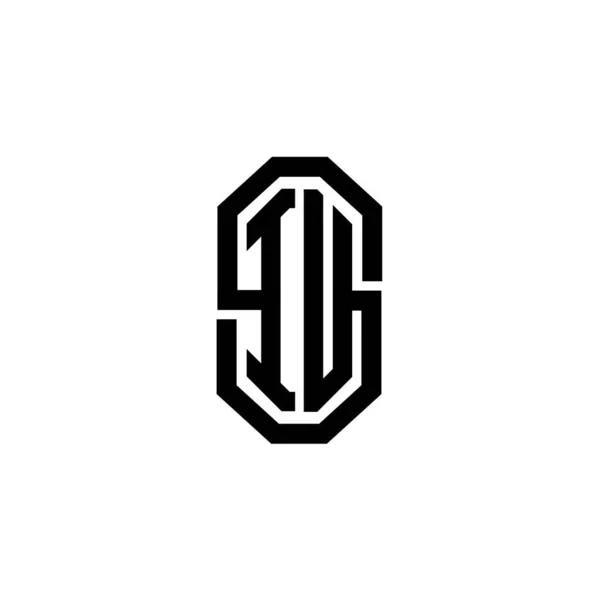Iu字母表标志字母与简单现代复古风格设计 豪华老式设计 复古线条圆形设计 — 图库矢量图片