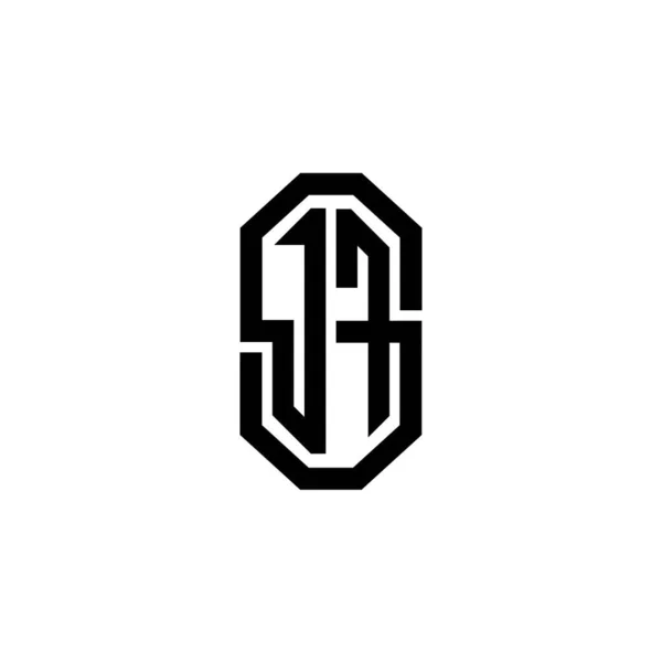 Jfモノグラムのロゴレターシンプルなモダンなヴィンテージレトロスタイルのデザイン 高級ヴィンテージデザイン レトロライン丸みを帯びたデザイン — ストックベクタ