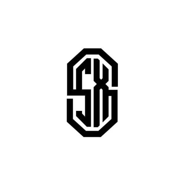 シンプルなモダンなヴィンテージレトロスタイルのデザインのSxのモノグラムロゴの手紙 高級ヴィンテージデザイン レトロライン丸みを帯びたデザイン — ストックベクタ