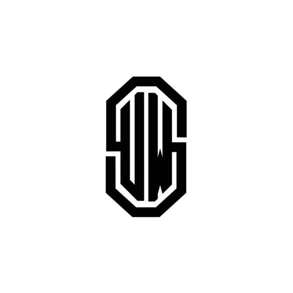 シンプルなモダンなヴィンテージレトロスタイルのデザインのUwモノグラムロゴの手紙 高級ヴィンテージデザイン レトロライン丸みを帯びたデザイン — ストックベクタ