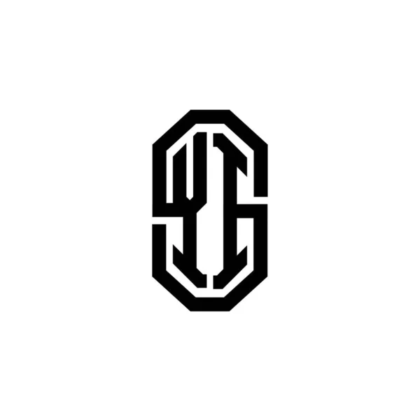 Monogram Litera Logo Prosty Nowoczesny Vintage Stylu Retro Projektu Luksusowy — Wektor stockowy