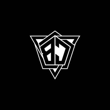 BC Monogram logo harfi geometrik şekilli üçgen yuvarlak biçimli. Dikdörtgen ve altıgen monogram logo, üçgen logo yuvarlak.