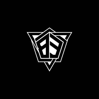 Geometrik şekilli üçgen yuvarlak şekilli BE monogram logo harfi. Dikdörtgen ve altıgen monogram logo, üçgen logo yuvarlak.