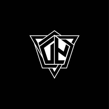 Geometrik şekilli üçgen yuvarlak şekilli DY Monogram logo harfi. Dikdörtgen ve altıgen monogram logo, üçgen logo yuvarlak.