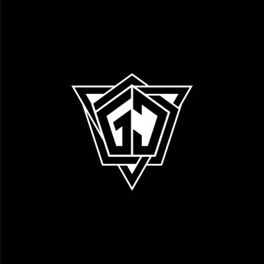 Geometrik şekilli üçgen yuvarlak biçimli GC Monogram logo harfi. Dikdörtgen ve altıgen monogram logo, üçgen logo yuvarlak.