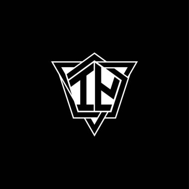 Geometrik şekilli üçgen yuvarlak şekilli IY monogram logo harfi. Dikdörtgen ve altıgen monogram logo, üçgen logo yuvarlak.