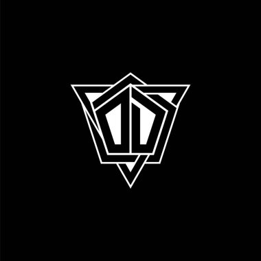 Geometrik şekilli üçgen yuvarlak şekilli aşırı doz monogram logo harfi. Dikdörtgen ve altıgen monogram logo, üçgen logo yuvarlak.