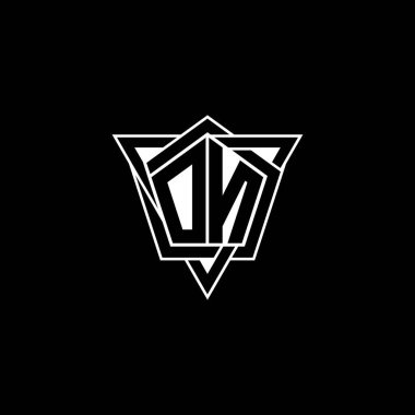 Geometrik şekil üçgenli yuvarlak şekilli monogram logo harfi. Dikdörtgen ve altıgen monogram logo, üçgen logo yuvarlak.