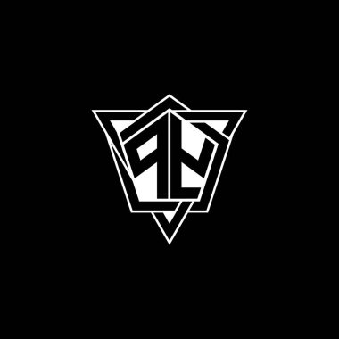 Geometrik şekilli üçgen yuvarlak şekilli PY monogram logo harfi. Dikdörtgen ve altıgen monogram logo, üçgen logo yuvarlak.