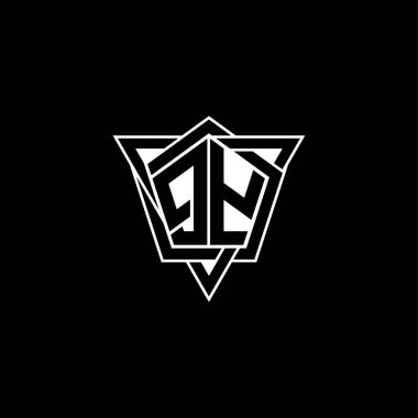 Geometrik şekilli üçgen yuvarlak biçimli QY Monogram logo harfi. Dikdörtgen ve altıgen monogram logo, üçgen logo yuvarlak.